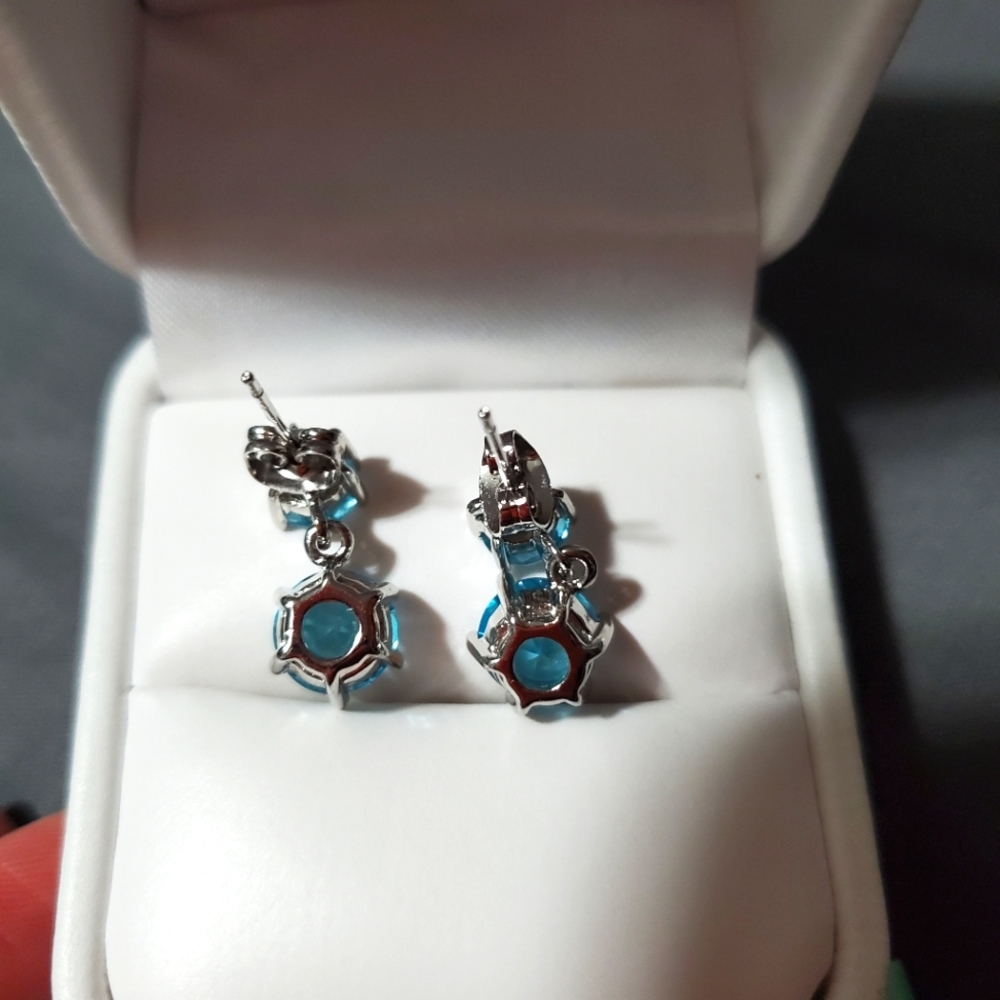 Sky Blue Stone, Earrings - Picture 2 of 2